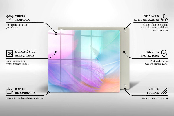 Protection plaque induction Plumes pastels