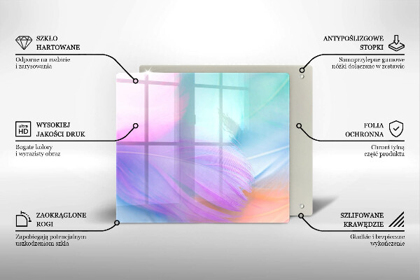Protection plaque induction Plumes pastels