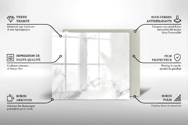 Protection plaque induction Marbre moderne