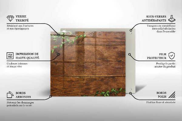 Protection plaque induction Planches et feuilles de bois