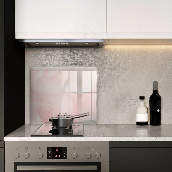 Protection plaque induction Fond de roses pastel