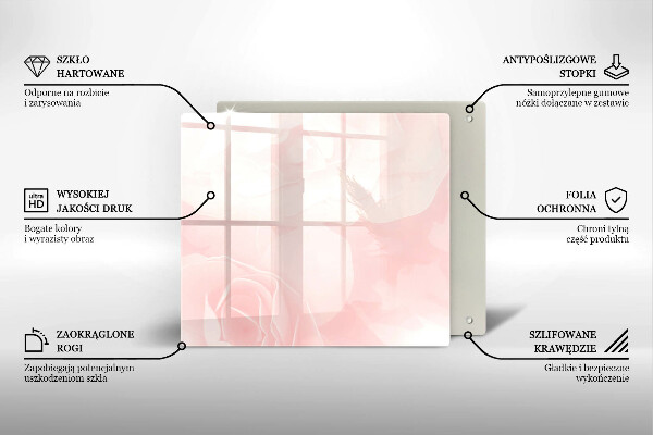 Protection plaque induction Fond de roses pastel