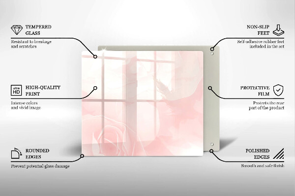 Protection plaque induction Fond de roses pastel