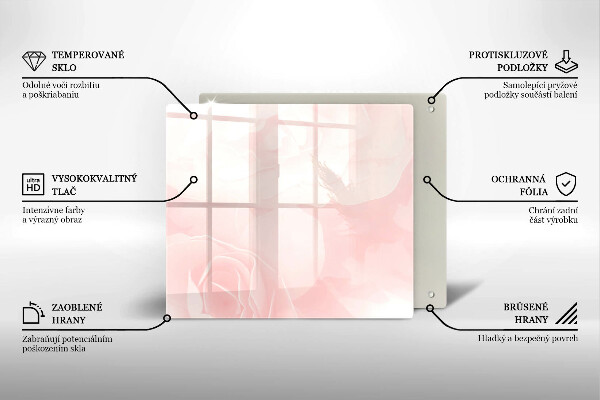 Protection plaque induction Fond de roses pastel