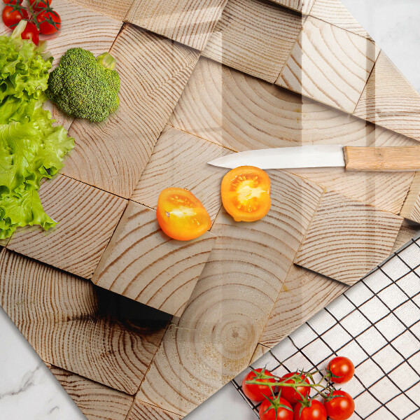 Cache plaque de cuisson Carrés en bois