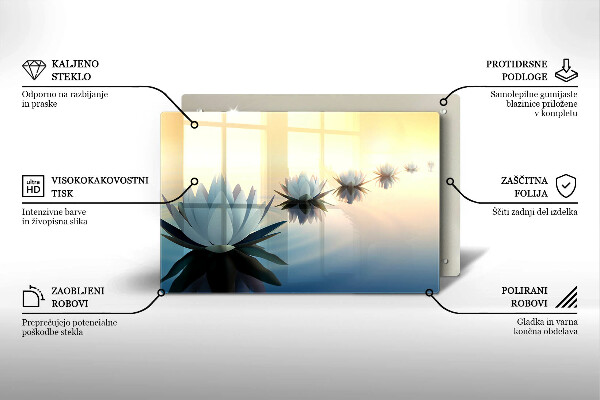 Protection plaque induction Fleurs de lys sur l'eau