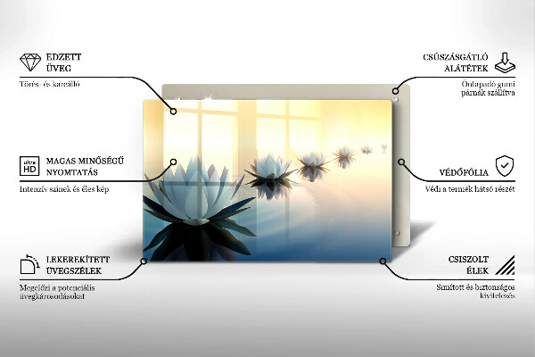 Protection plaque induction Fleurs de lys sur l'eau