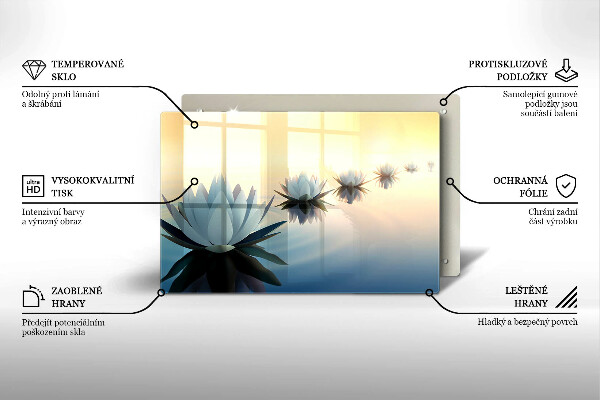 Protection plaque induction Fleurs de lys sur l'eau