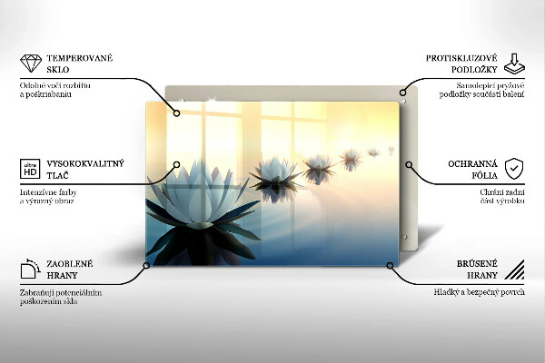 Protection plaque induction Fleurs de lys sur l'eau