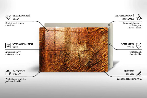 Protection plaque induction Grain de bois de l'arbre