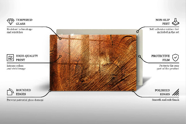 Protection plaque induction Grain de bois de l'arbre