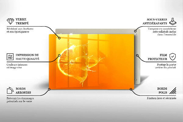 Protection plaque induction Fruit orange juteux
