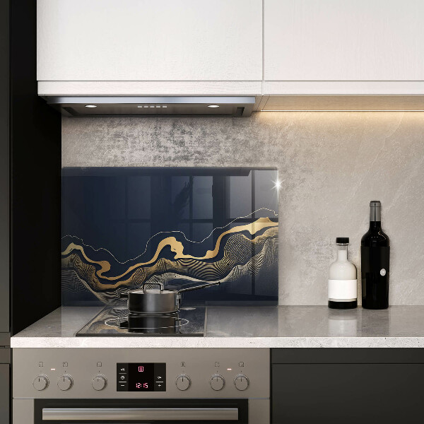 Protection plaque induction Lignes dorées abstraites