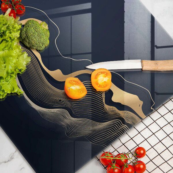 Protection plaque induction Lignes dorées abstraites