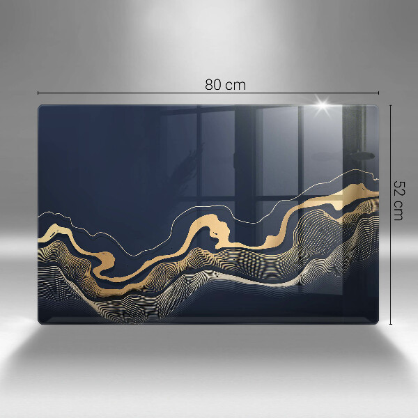 Protection plaque induction Lignes dorées abstraites