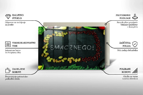 Protection plaque induction Inscription Smacznego!