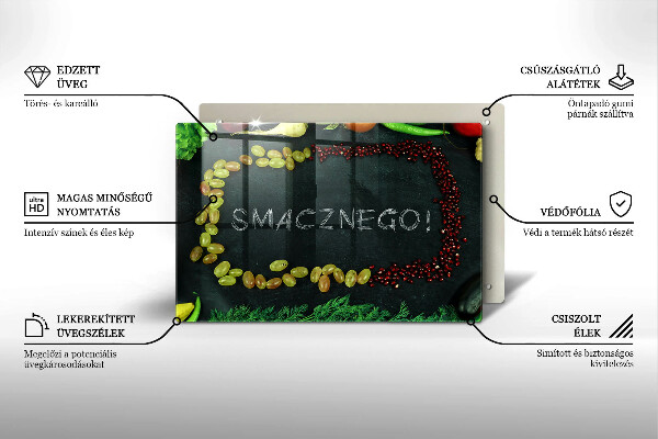 Protection plaque induction Inscription Smacznego!