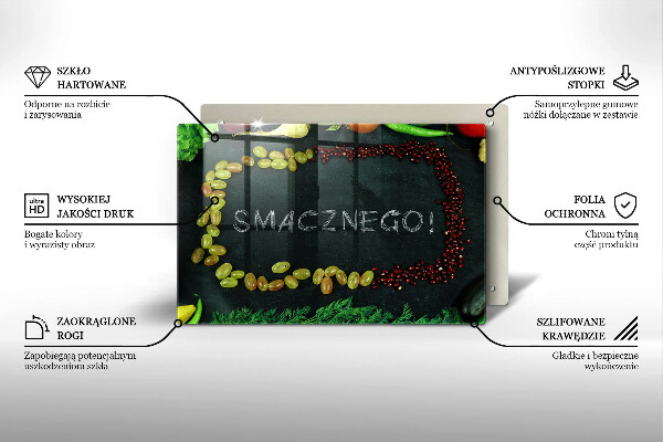 Protection plaque induction Inscription Smacznego!