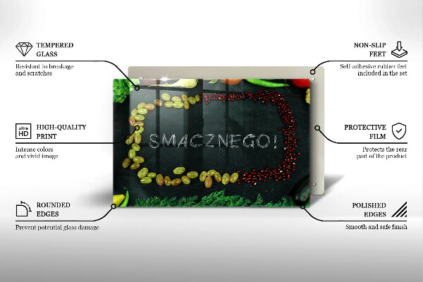 Protection plaque induction Inscription Smacznego!