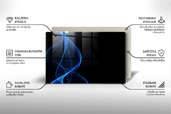 Protection plaque induction Lignes bleues de fumée