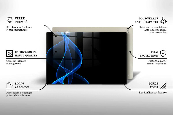 Protection plaque induction Lignes bleues de fumée