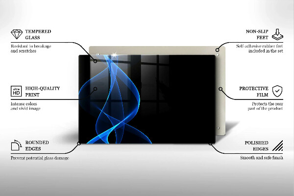 Protection plaque induction Lignes bleues de fumée