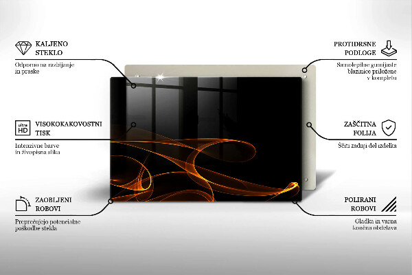 Cache plaque de cuisson Lignes abstraites