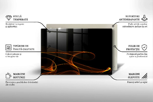 Cache plaque de cuisson Lignes abstraites