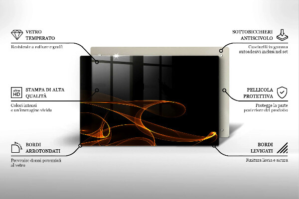 Cache plaque de cuisson Lignes abstraites
