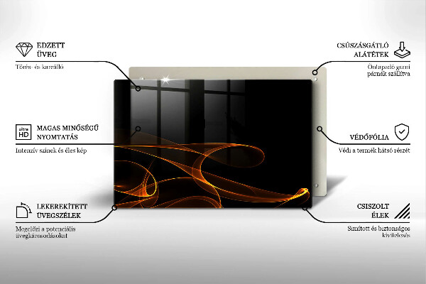 Cache plaque de cuisson Lignes abstraites