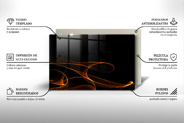 Cache plaque de cuisson Lignes abstraites