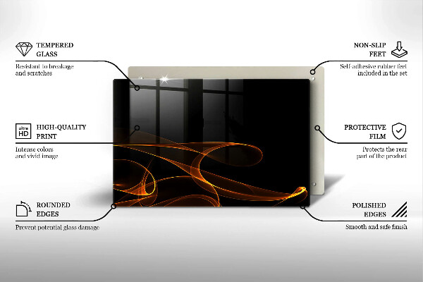 Cache plaque de cuisson Lignes abstraites
