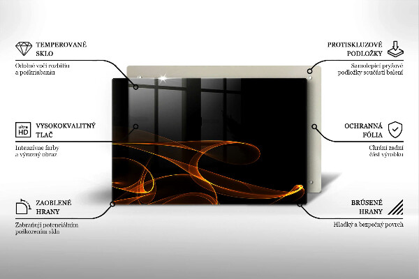 Cache plaque de cuisson Lignes abstraites