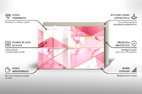 Protection plaque induction Marbre géométrique