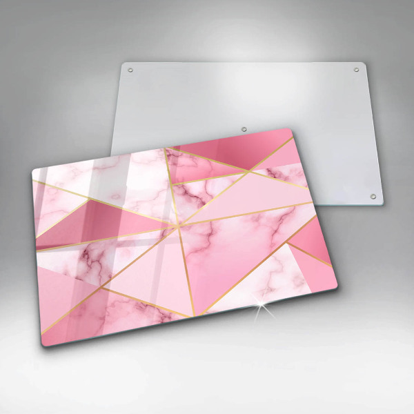 Protection plaque induction Marbre géométrique