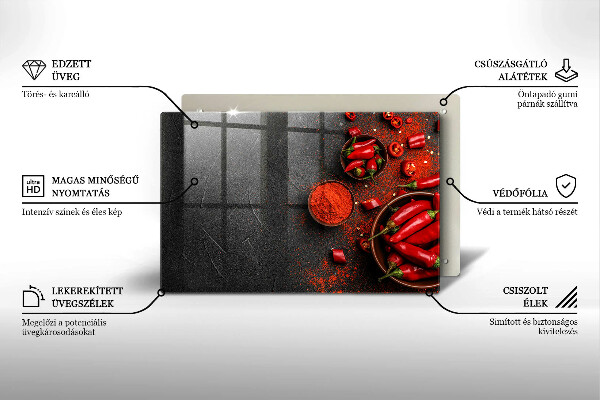 Cache plaque de cuisson Piments rouges