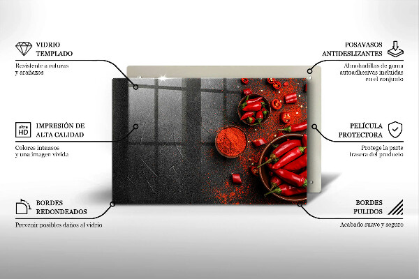 Cache plaque de cuisson Piments rouges