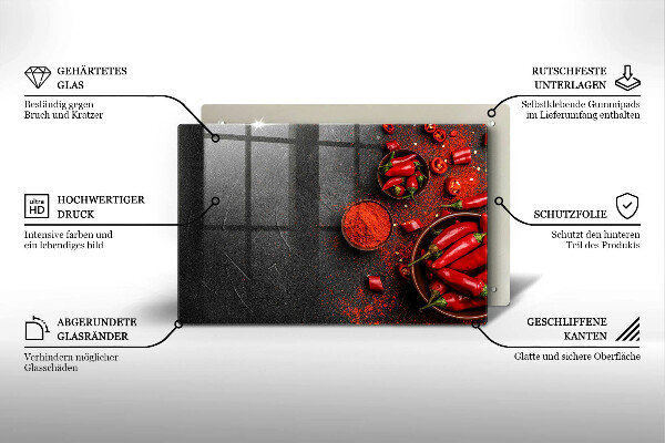 Cache plaque de cuisson Piments rouges