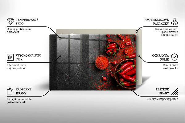 Cache plaque de cuisson Piments rouges