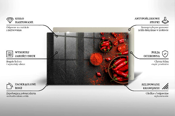 Cache plaque de cuisson Piments rouges