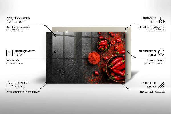 Cache plaque de cuisson Piments rouges