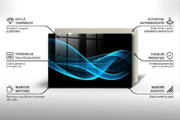 Cache plaque de cuisson Abstraction bleue