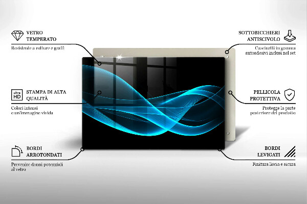 Cache plaque de cuisson Abstraction bleue