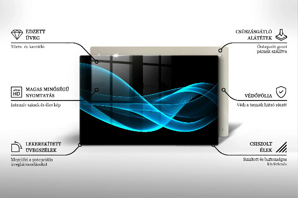 Cache plaque de cuisson Abstraction bleue