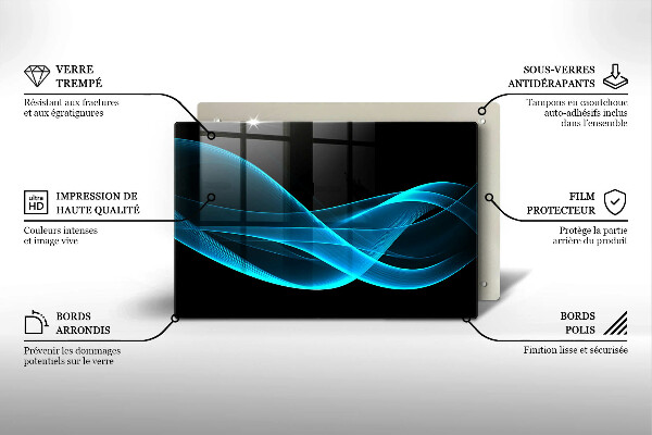 Cache plaque de cuisson Abstraction bleue