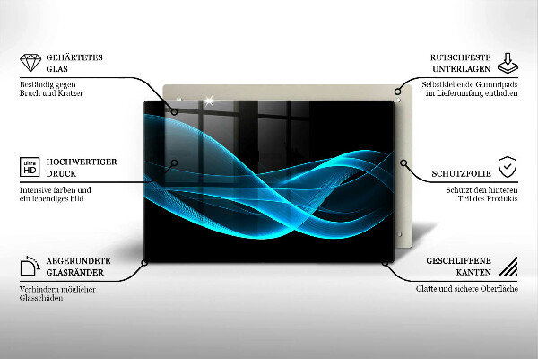 Cache plaque de cuisson Abstraction bleue