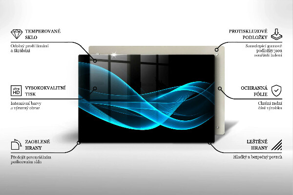 Cache plaque de cuisson Abstraction bleue