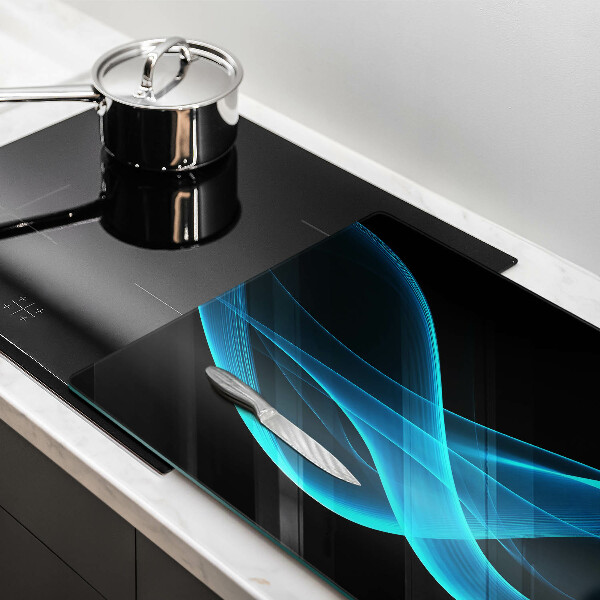 Cache plaque de cuisson Abstraction bleue