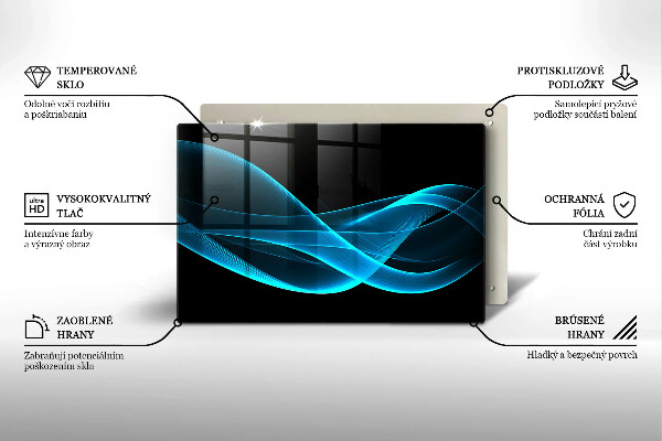 Cache plaque de cuisson Abstraction bleue