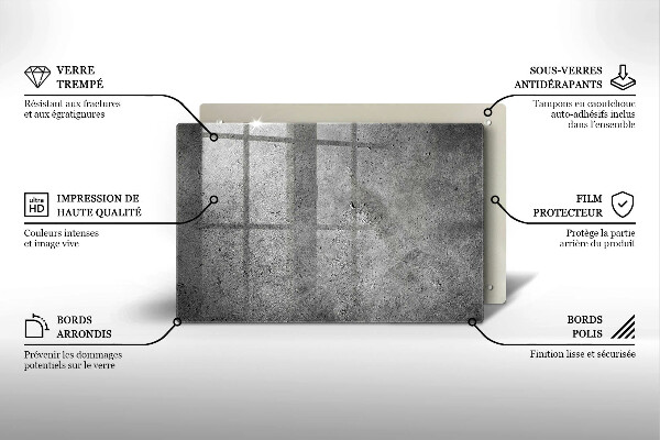 Cache plaque de cuisson Texture de pierre en béton